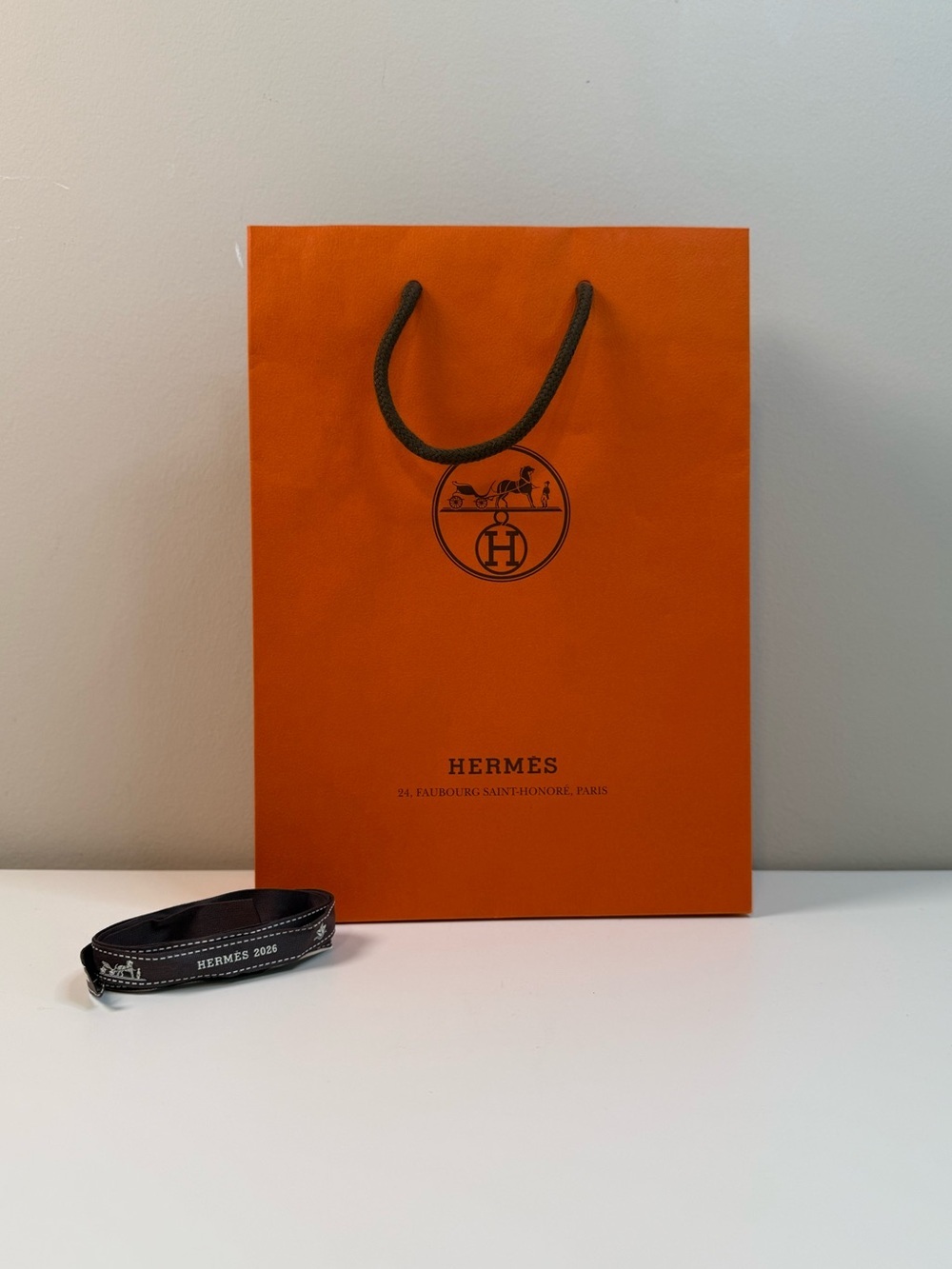 Hermès Orange Shopping Gift Bag Ribbon Luxury Boutique Packaging Set